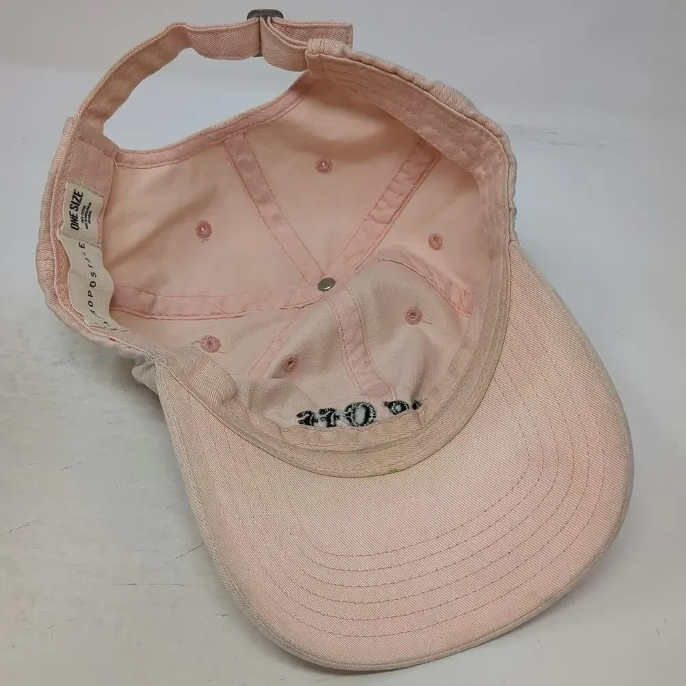 Aeropostale Baseball Cap Pink One Size Log Off Embroidered Cotton Slideback Hat